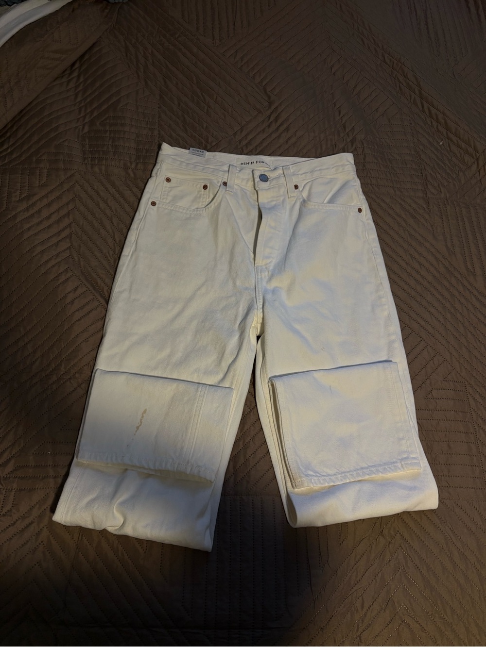 Aritzia Denim Forum Joni High Rise Loose Jeans White – Size 25